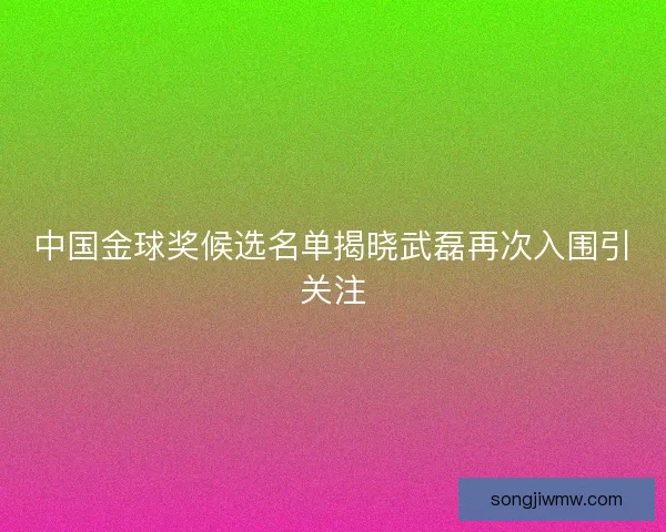 中国金球奖候选名单揭晓武磊再次入围引关注